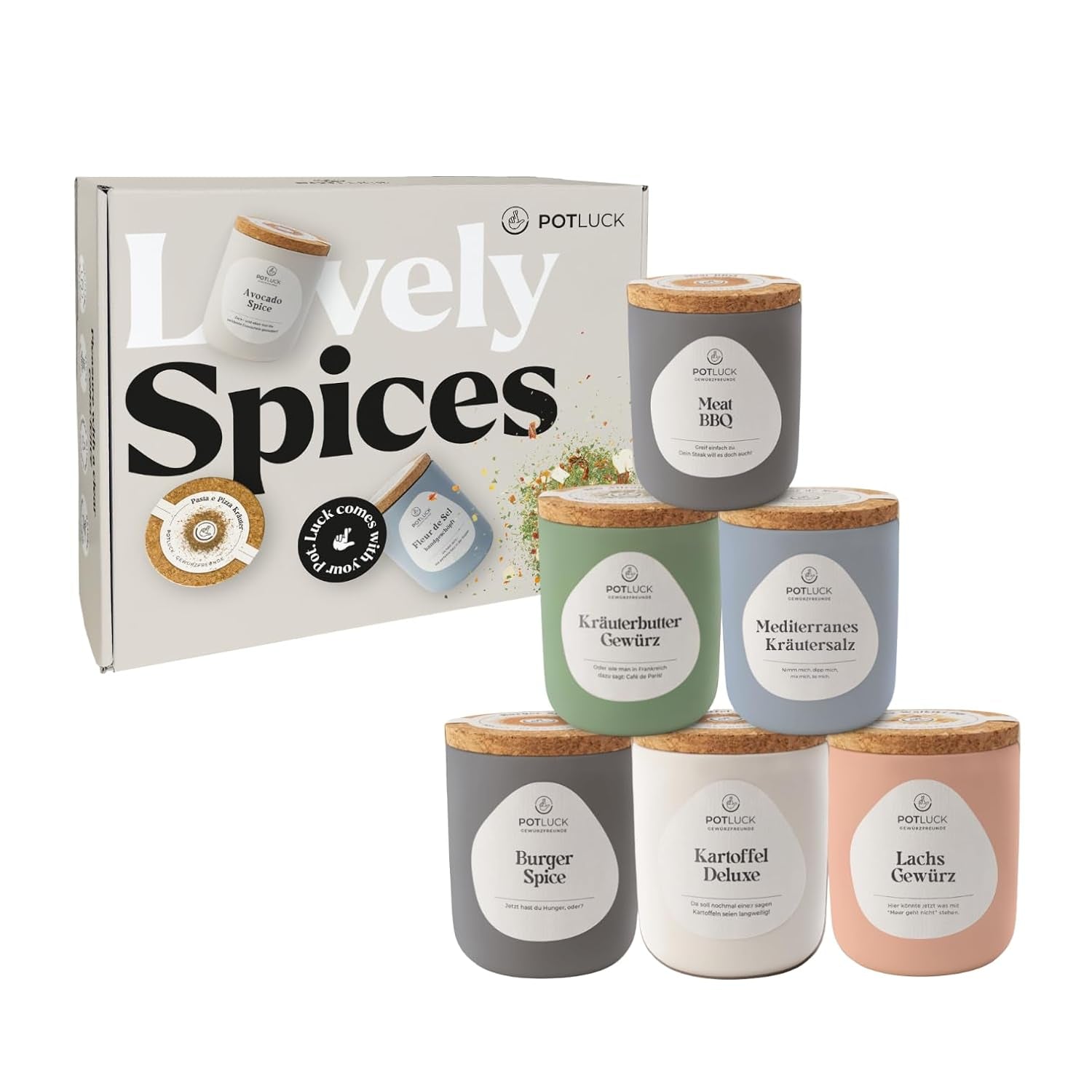 Potluk | Feta Gewürz | Gewürzmischung im Keramiktopf | 50g | Mit natürliche Inhaltsstoffen