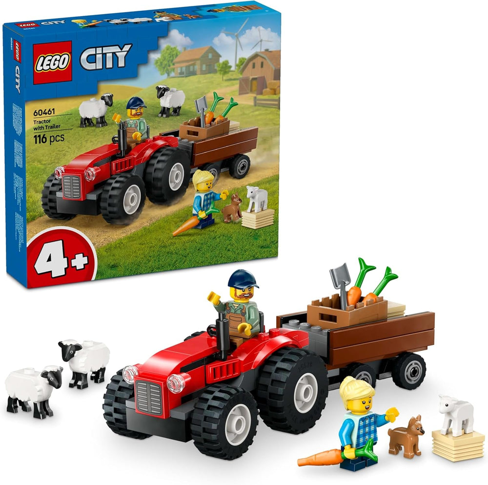 Tractor LEGO City cu remorcă - Jucărie de fermă cu tractor și figuri de animale - seturi de joacă Montessori pentru băieți și fete de la 4 ani - cadou cu 2 minifigurine 60461 Seturi de constructie Besuche den LEGO-Store Titlu implicit