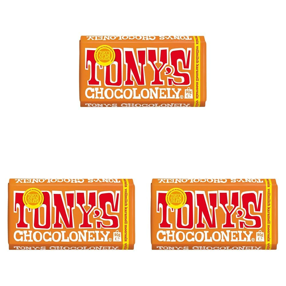 Tony's Chocolonely - Ciemna czekolada z migdałami i solą morską 90g