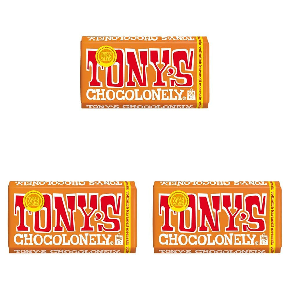 Tony's Chocolonely - Ciemna czekolada z migdałami i solą morską 90g