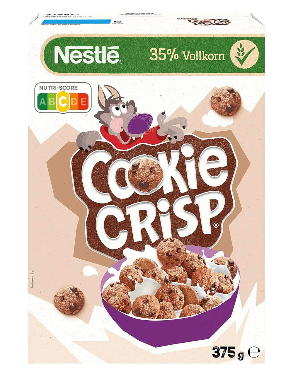 Cookie Crisp, produkty pełnoziarniste w formie ciastek na śniadanie dla dzieci, opakowanie 6 x 375 gramów Naty Shop Cereals