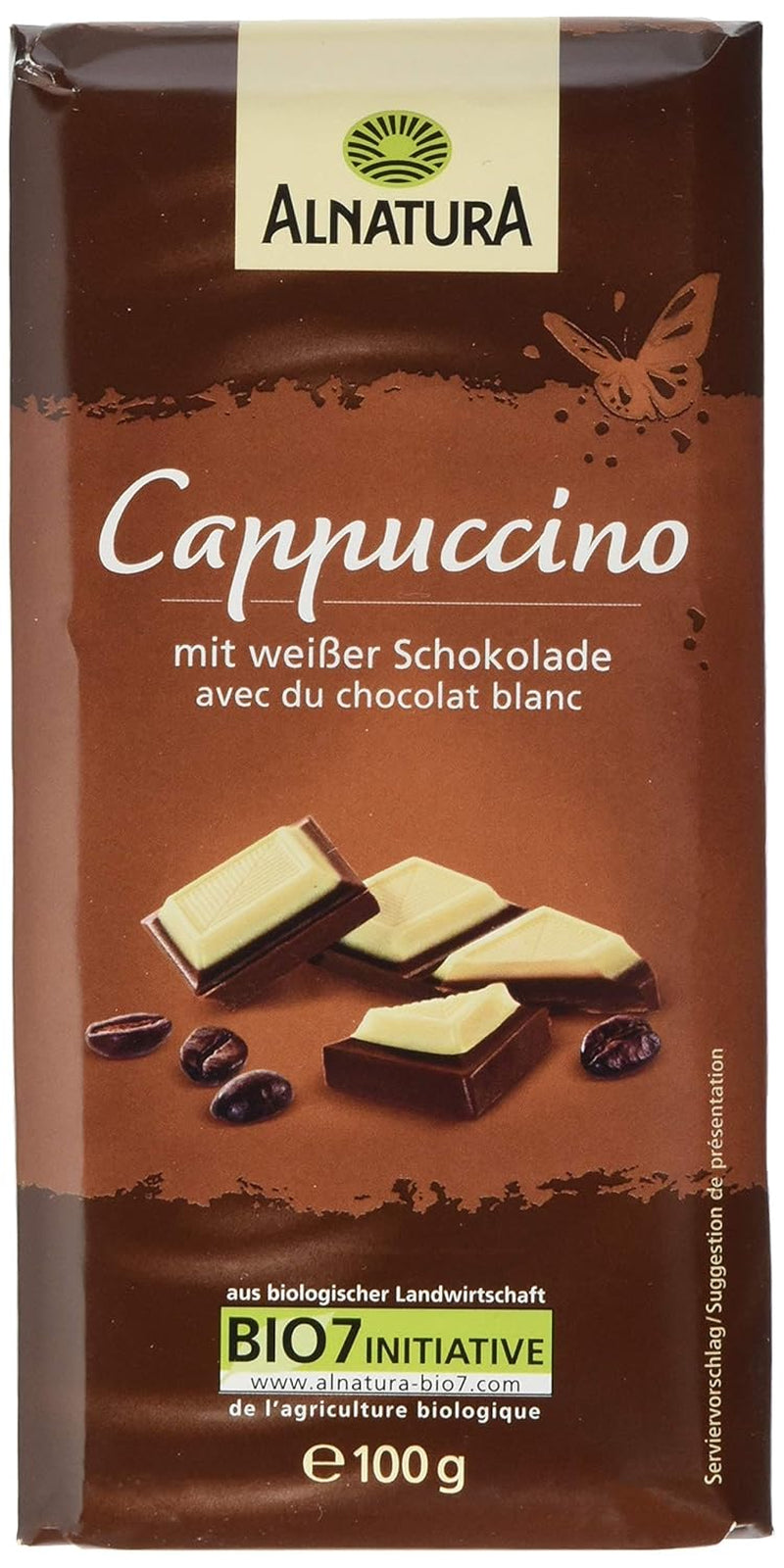 Ekologiczna czekolada nadziewana cappuccino, 100g