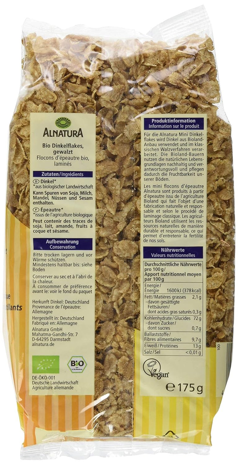 Mini fulgi de speltă - Calitate organică - Neîndulciți, Crocanți - Mic dejun, 175 g