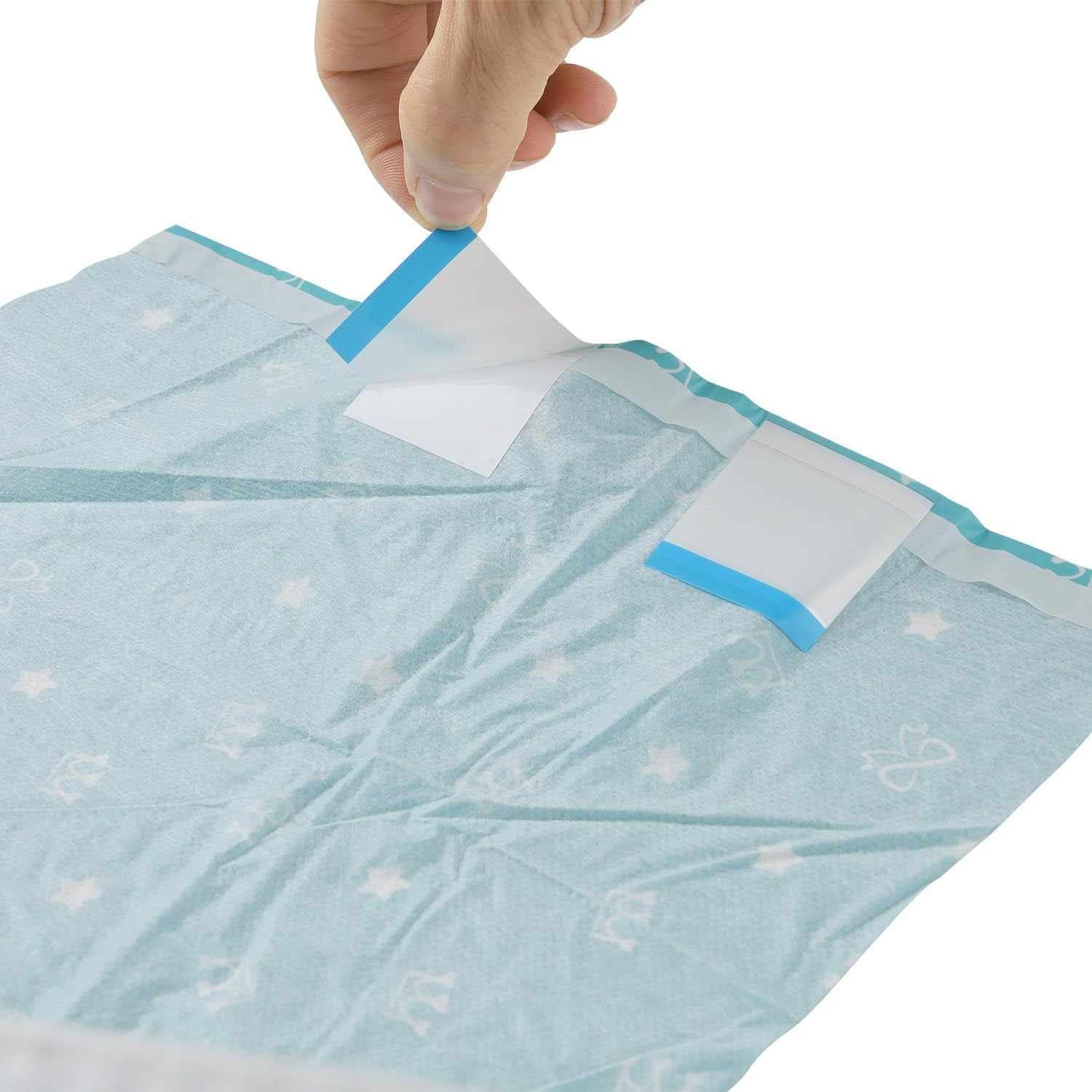 CutiePlusU pieluchy dla dorosłych 2 szt. Jednorazowe majtki na nietrzymanie moczu z klapkami dla kobiet i mężczyzn o maksymalnej chłonności przez noc - Mały Książę (średni 71-96 cm)