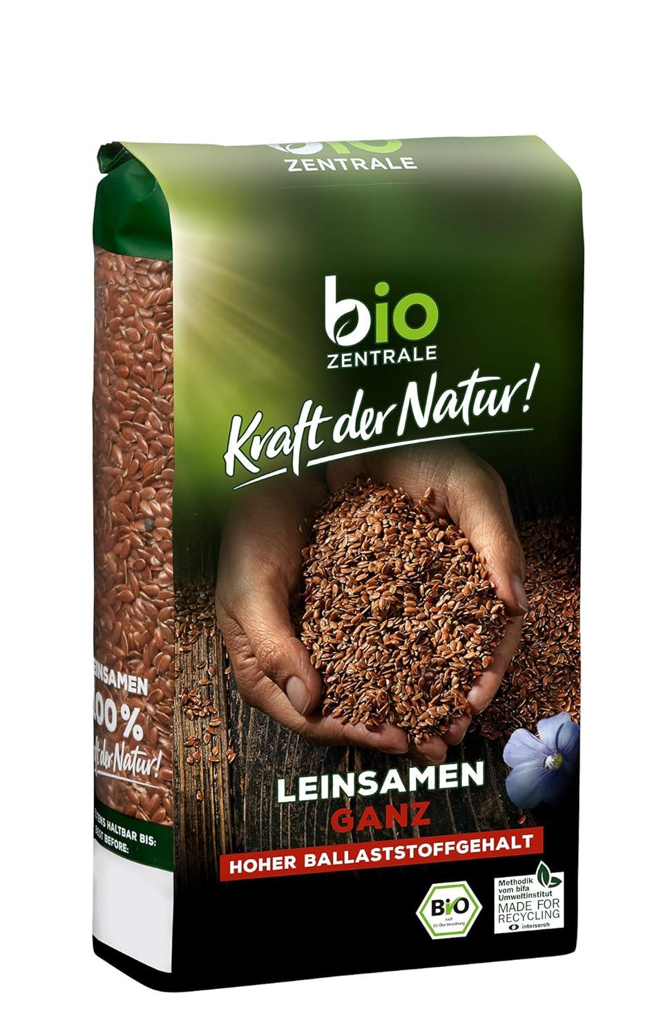 Biocentralne całe nasiona lnu | 7 x 400g organicznych nasion lnu | Idealny do jogurtu, musli i chleba | Alternatywa dla nasion babki płesznik, nasion konopi i nasion chia