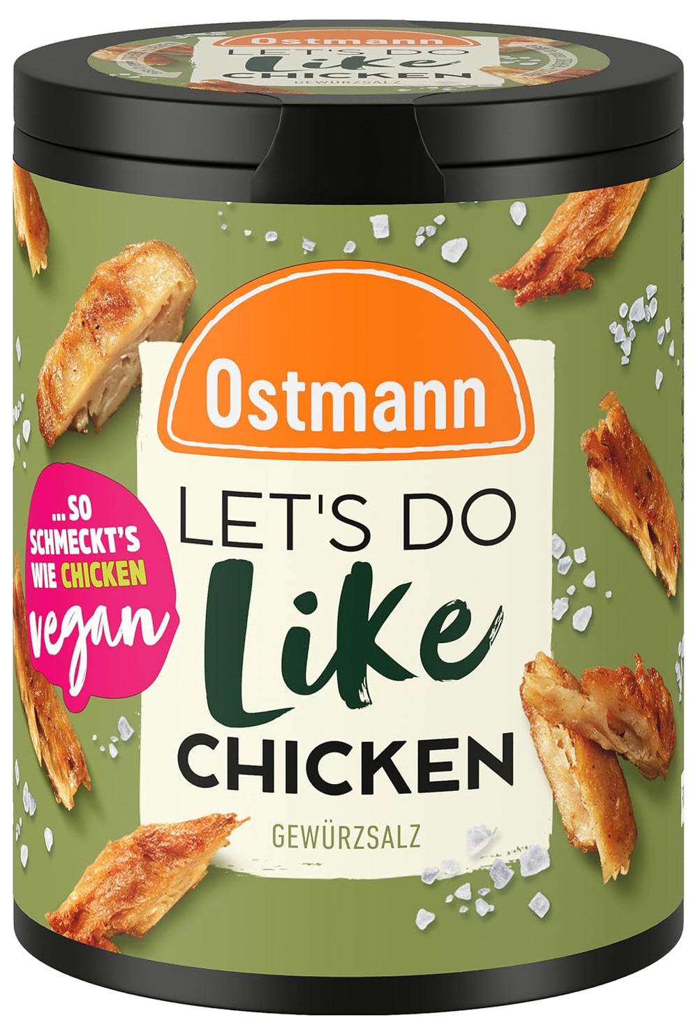 Ostmann Gewürze - Zróbmy jak kurczak | Hähnchen-Geschmack für ungewürzte Fleischersatzprodukte | Gewürzsalz für Tofu i Sojachunks | 90 g w koszu Metalldose