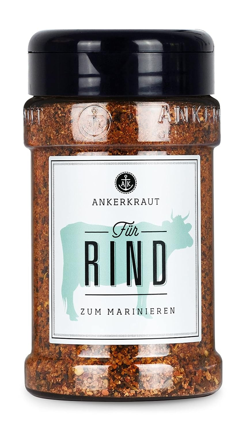 Ankerkraut Für Rind, Gewürz für Fleisch zum Würzen mit Aroma & Gesmack, lecker Kochen zu Hause, stek Żeberka Mostek Braten würzen w Premium Qualität, 230g w Streuer