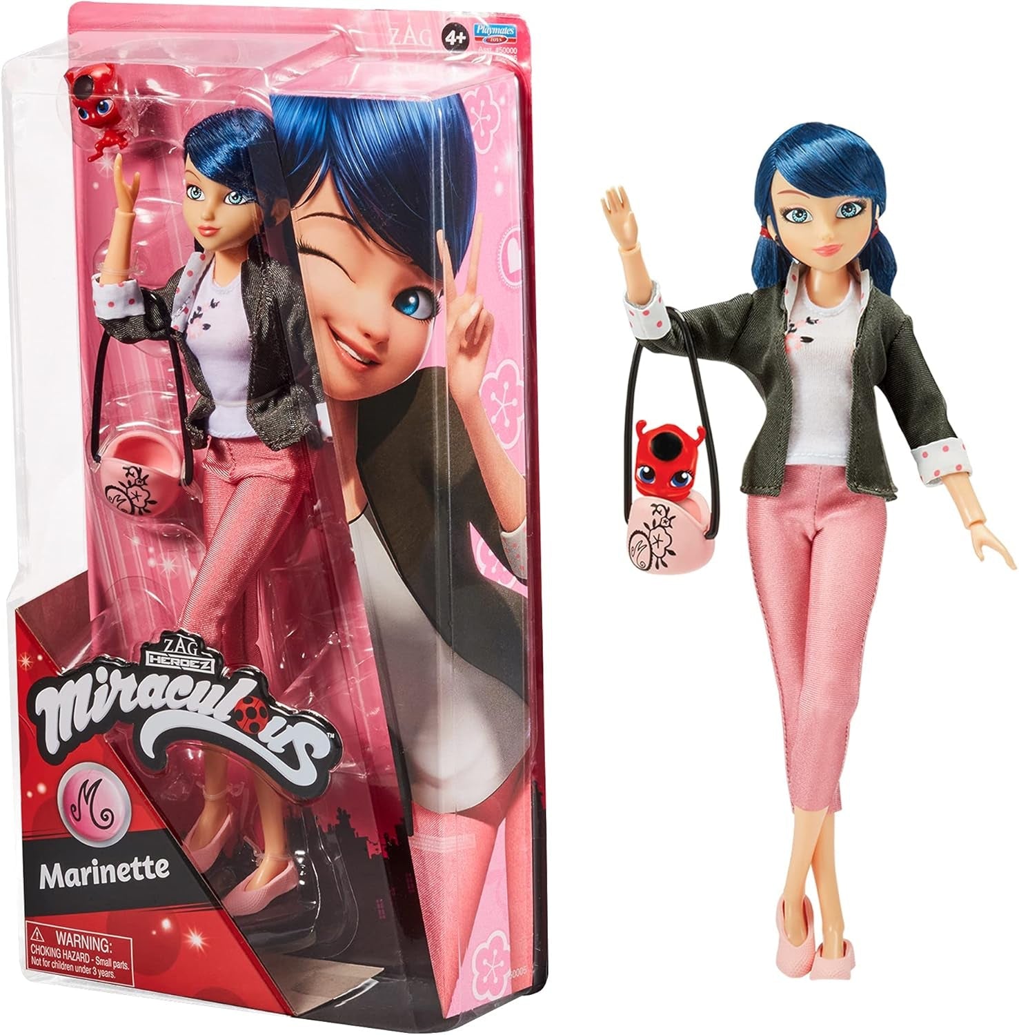 Bandai - Cudowna Biedronka - Lalka Marinette Zmiana koloru Niespodzianka - Cudowna lalka z przegubami, 26 cm + 3 niespodzianki - Losowy wzór - P50390 Naty Shop Marinette Dolls