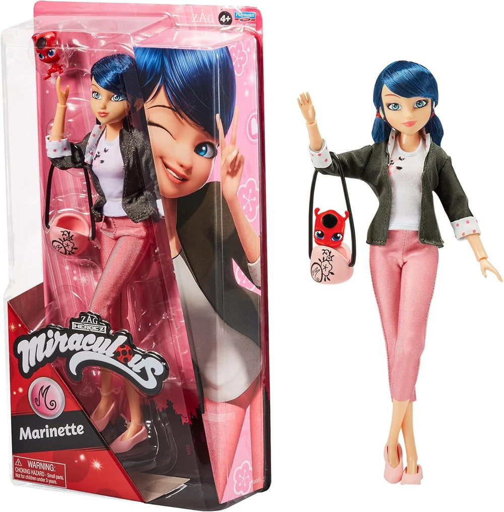 Bandai - Cudowna Biedronka - Lalka Marinette Zmiana koloru Niespodzianka - Cudowna lalka z przegubami, 26 cm + 3 niespodzianki - Losowy wzór - P50390 Naty Shop Marinette Dolls