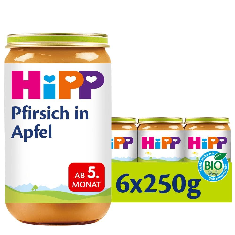 Hipp For Little Gourmets, Nectarine în mere și mango, fără zahăr adăugat, 6 X 190 grame Mama si Copilul Naty Shop 6 x 250 grame Mix fructe