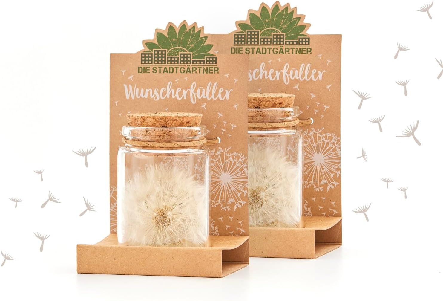 Die Stadtgärtner – 3X Wunscherfüller I Echte Pusteblume Im Glas I Ewig Haltbar I Perfekte Geschenkidee Für Jeden Anlass I Geschenke Für Frauen & Freundin