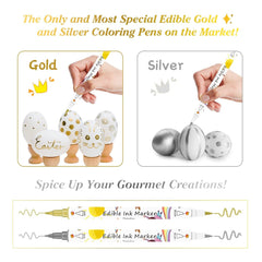 Pixuri de colorant alimentar pentru copt, 12 pixuri de colorant alimentar pentru fondant, pixuri alimentare comestibile, ouă de Paște DIY pentru ziua de naștere pentru decorare, pixuri de colorant alimentar gourmet pentru prăjituri, fursecuri, deserturi