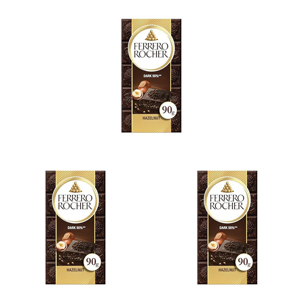 Ferrero Rocher Bar - Biała Czekolada z Orzechem Laskowym - Prezent na Walentynki dla Niego i dla Niej - 1 Tabliczka Czekolady x 90g