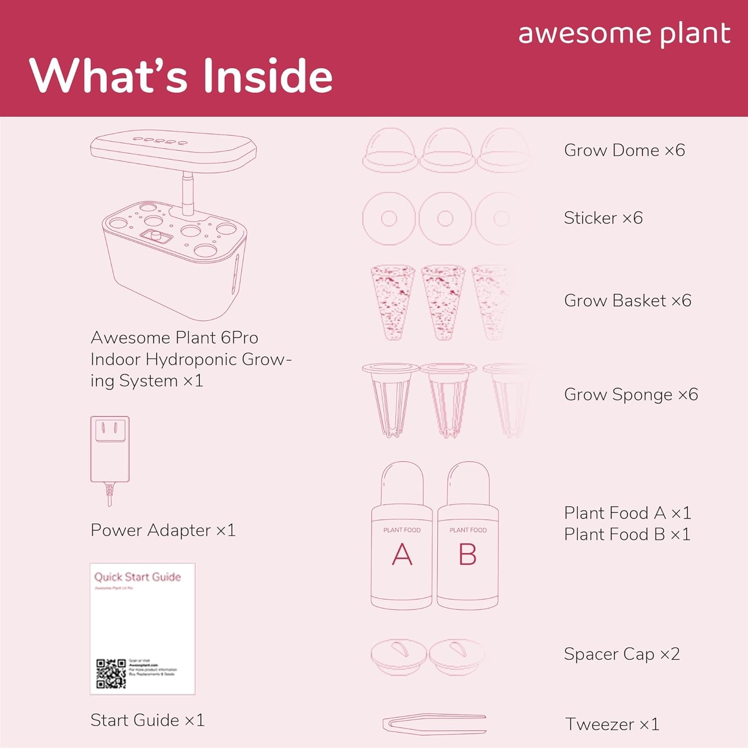 Zestaw do uprawy hydroponicznej 6Pro (6 kapsułek), zestaw do ogrodnictwa w pomieszczeniach ze zbiornikiem na wodę o pojemności 3 l, 3 tryby uprawy i cicha pompa, zestaw do domowej uprawy ziół i sałatek, regulowana wysokość do 33,0 cm, biały