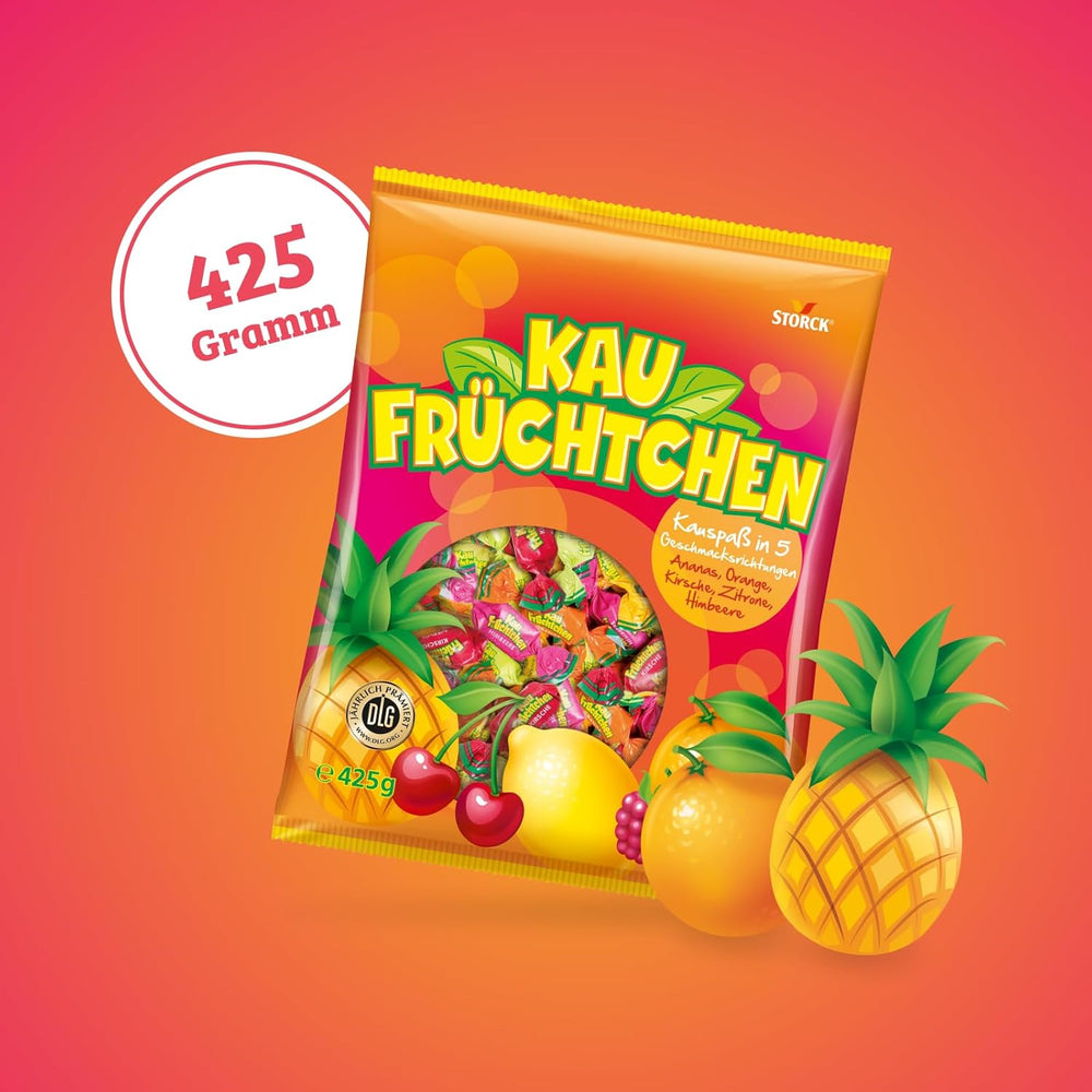 Do kupienia – 1 x 425g – Cukierki miękkie w pięciu owocowych smakach