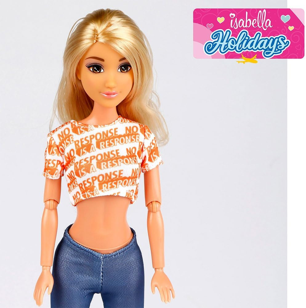 Isabella Gelenkpuppe mit Roller, 30 cm, Motorrad-Spielzeug, w tym akcesoria, Sonnenbrille, Handy, Selfie-Halterung, Helm, Orzeźwienie, Puppen für Mädchen, Geschenke ab 3 Jahren (47812)