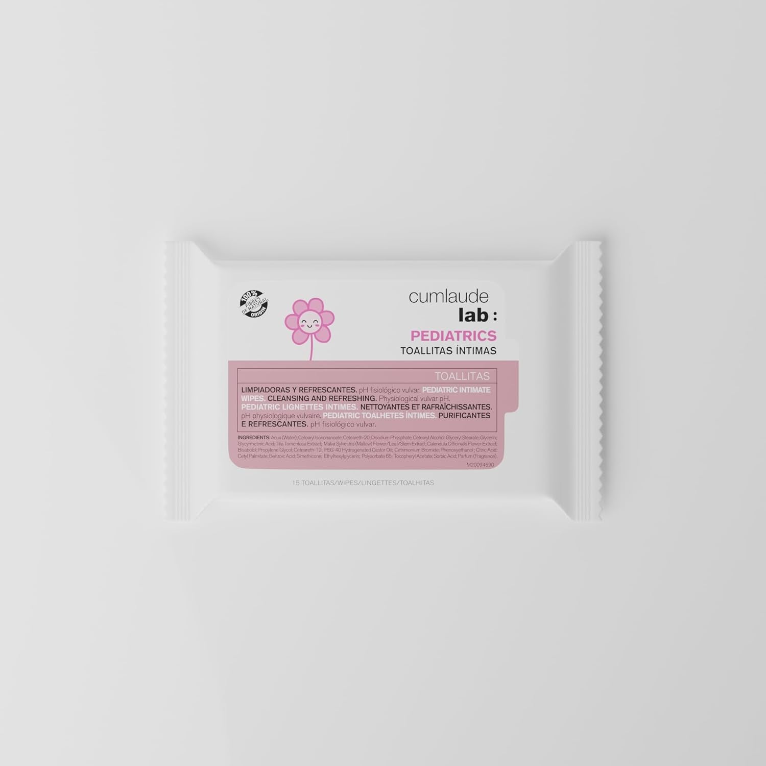Chusteczki laboratoryjne do higieny intymnej dla dzieci, 15 sztuk, czyszczące i odświeżające, o fizjologicznym pH