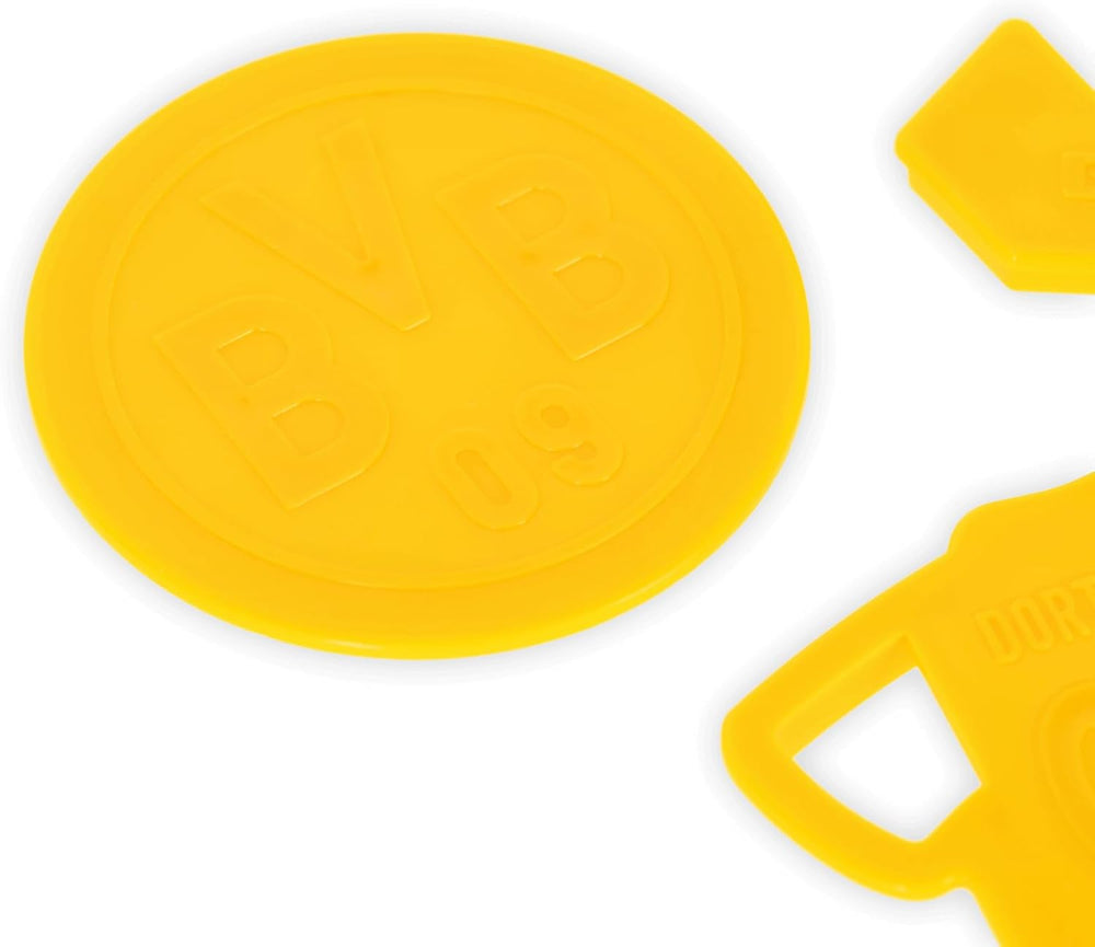 Set de forme pentru biscuiți BVB, 3 piese, Produs oficial Borussia Dortmund, Se poate spăla în mașina de spălat vase, Galben