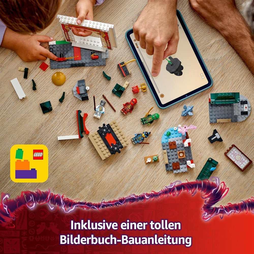 LEGO NINJAGO Świątynia ninja Spinjitzu — zestaw z 4 minifigurkami i 1 figurką smoka — zestaw do budowania — prezent na Boże Narodzenie lub urodziny dla chłopców i dziewcząt od 4 lat 71831 Zestawy do budowania Besuche den LEGO-Store