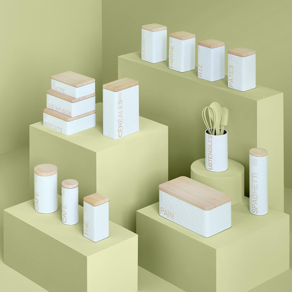 Zahărniță metalică tip cub „scandinave nature” albă - 5 five simply smart