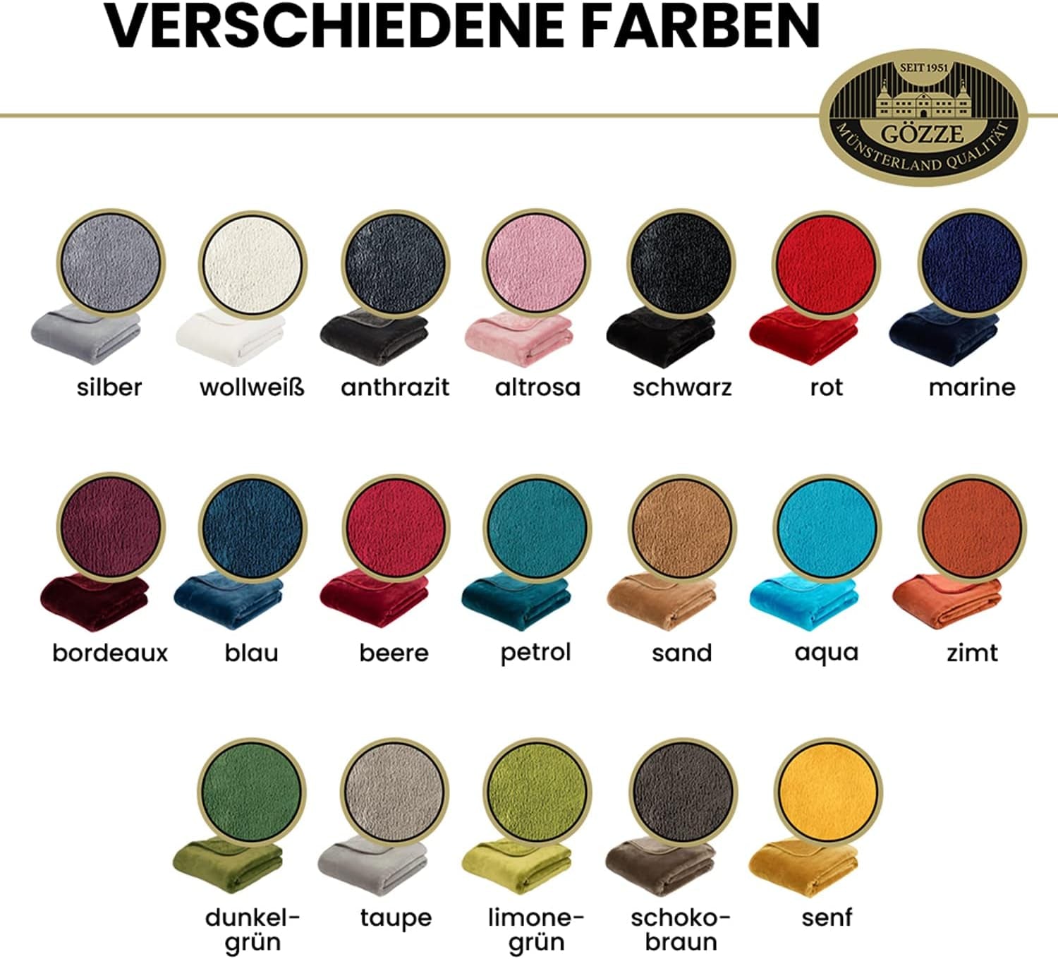 Gözze - Wygodny koc Premium Cashmere-Feeling, 500 G/M², 180 x 220 cm - musztardowy Łóżka i koce Besuche den GÃ¶zze-Store