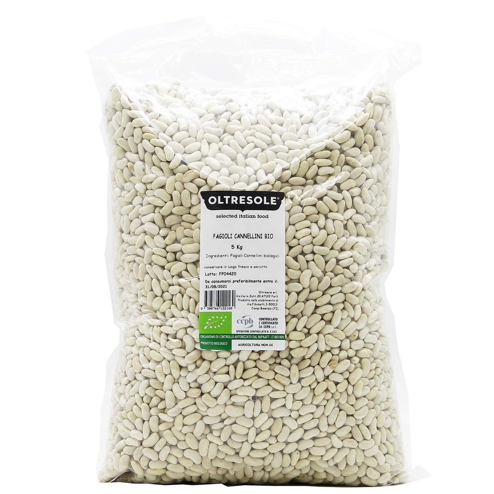 , Organiczna fasola cannellini 5 kg, organiczne rośliny strączkowe z kontrolowanych upraw, bogata w zboża Naty Shop Default Title