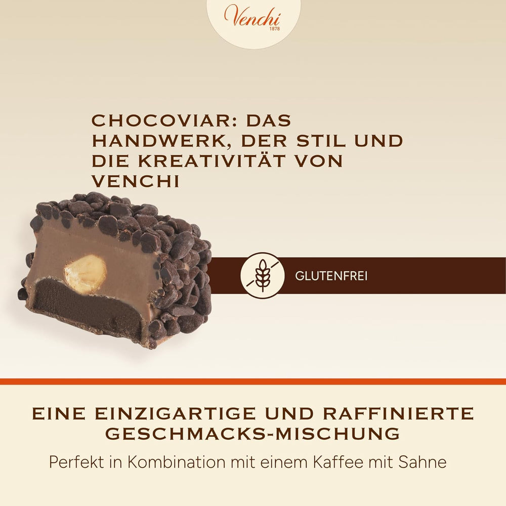 Venchi – Chocoviar Gianduia, praliny w torebce 1 kg, czekolada Gianduia produkowana wyłącznie z „orzechów laskowych Piemontu leśnych”, bezglutenowa, bez sztucznych barwników i bez konserwantów