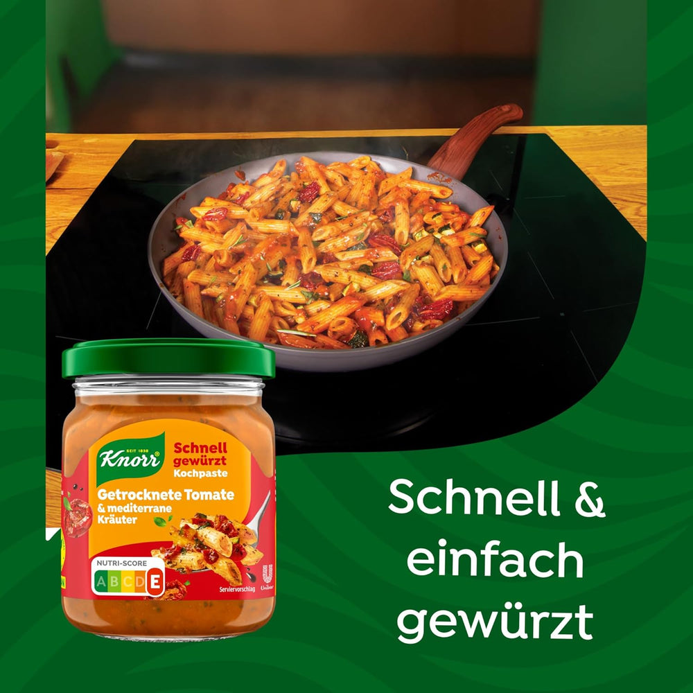 Knorr Schnell gewürzt Kochpaste Getrocknete Pomidorowo-śródziemnomorski Kräuter einfach & schnell für einen besons intensywny, geballten Gesmack 165 g