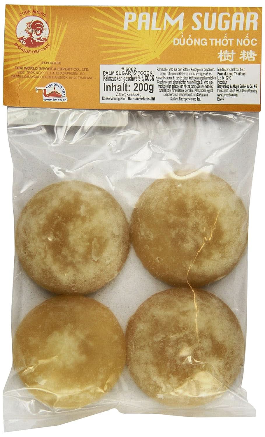 Palmzucker, Scheiben (1 X 200 G) Słodziki Naty Shop