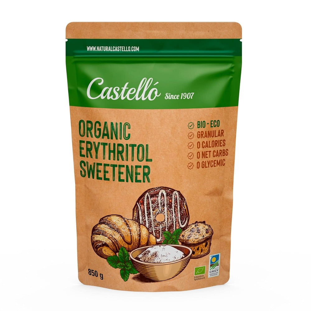 Naturalny organiczny erytrytol, 10G = 7G cukru, 1 Kg Słodziki Naty Shop 850 gramów