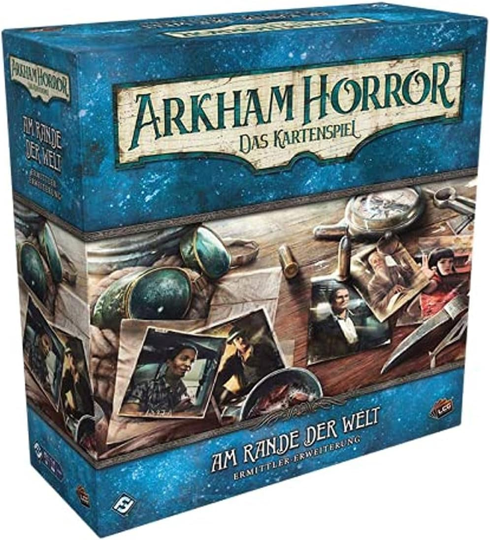 Gry o lotach fantasy, Horror w Arkham: LCG, Gra podstawowa, Gra ekspercka, Gra karciana, 1–4 graczy, Wiek 14+, 45+ minut, Niemiecki, Wielokolorowy, Kolorowy