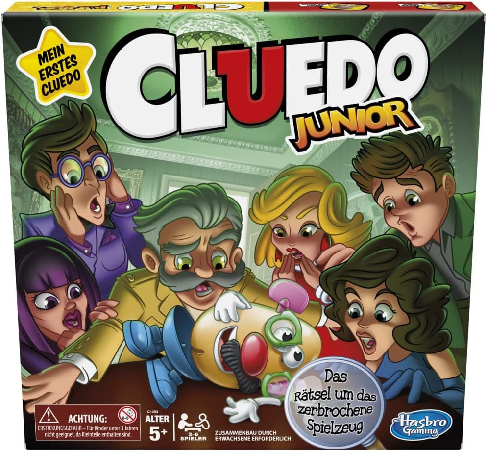 Gra planszowa Hasbro Gaming Cluedo dla dzieci w wieku od 8 lat, przeprojektowana gra Cluedo dla 2 do 6 graczy, gra detektywistyczna i łamigłówka, gra tajemnicza idealna dla