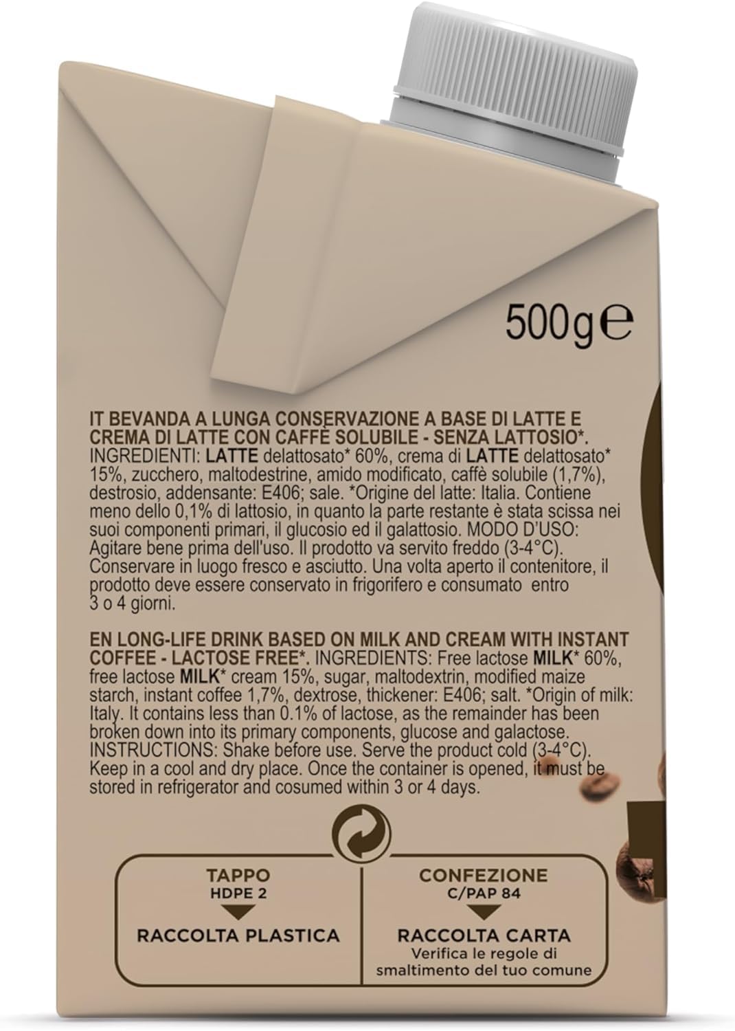 Gimoka Cream Caffè Latte Bez laktozy Bez glutenu Bez konserwantów