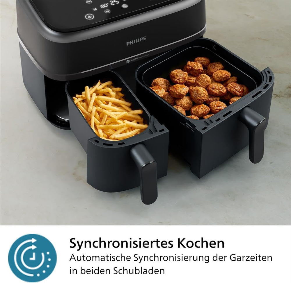 Philips Airfryer Dual Basket seria 3000, 9 l, 2 kosze, 2 dania gotowe w tym samym czasie, technologia Rapidair i gorące powietrze Urządzenia Naty Shop