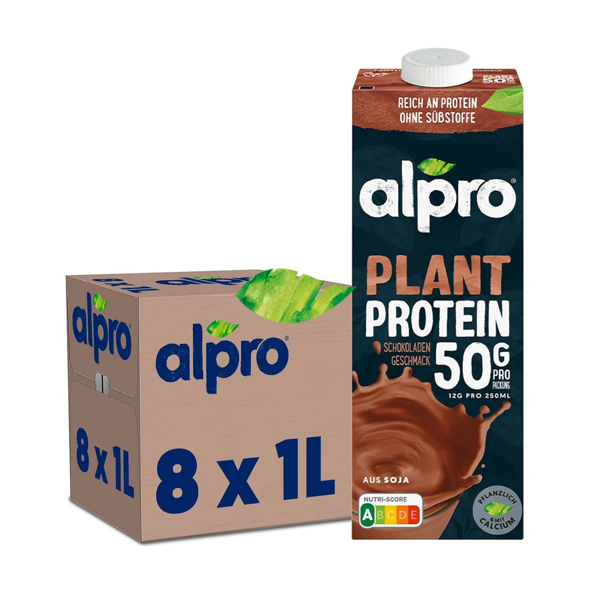 Alpro Proteindrink Czekolada Sojowa 8x1L - Białko Roślinne