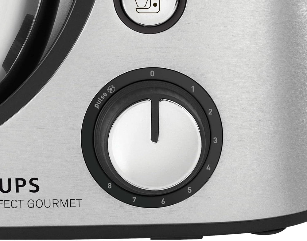 Robot kuchenny Krups KA631D Master Perfect Gourmet | 1100 watów | 8 prędkości | Miska ze stali nierdzewnej o pojemności 4,6 litra | 5 akcesoriów: zestaw do pieczenia, elastyczna miska, jednostka do siekania | stal nierdzewna szczotkowana Matka i Dziecko Naty Shop