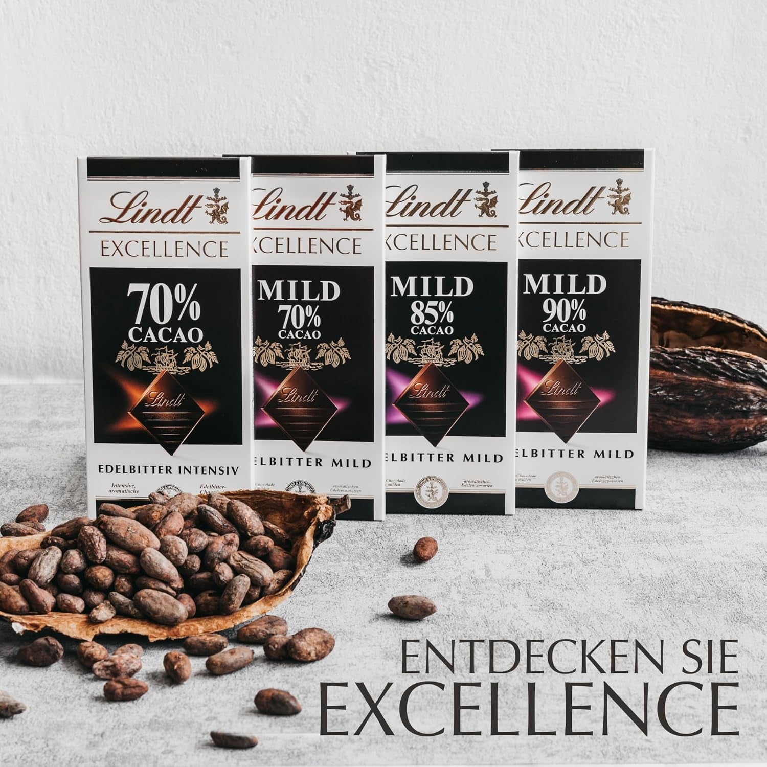 Czekolada Lindta | EXCELLENCE Łagodny sztyft 70% | 100g | Łagodna gorzka czekolada o intensywnym smaku kakaowym | Wegański batonik czekoladowy
