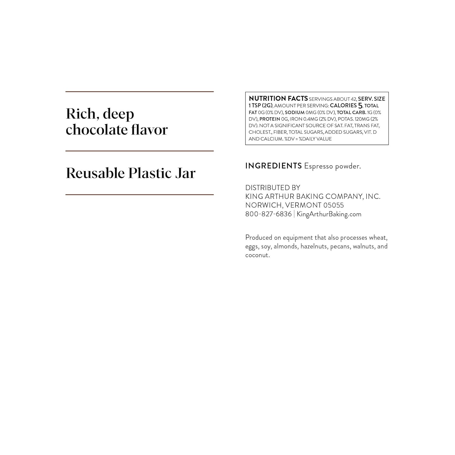 King Arthur Espresso Powder - Intensywny aromat kawy w ciastach