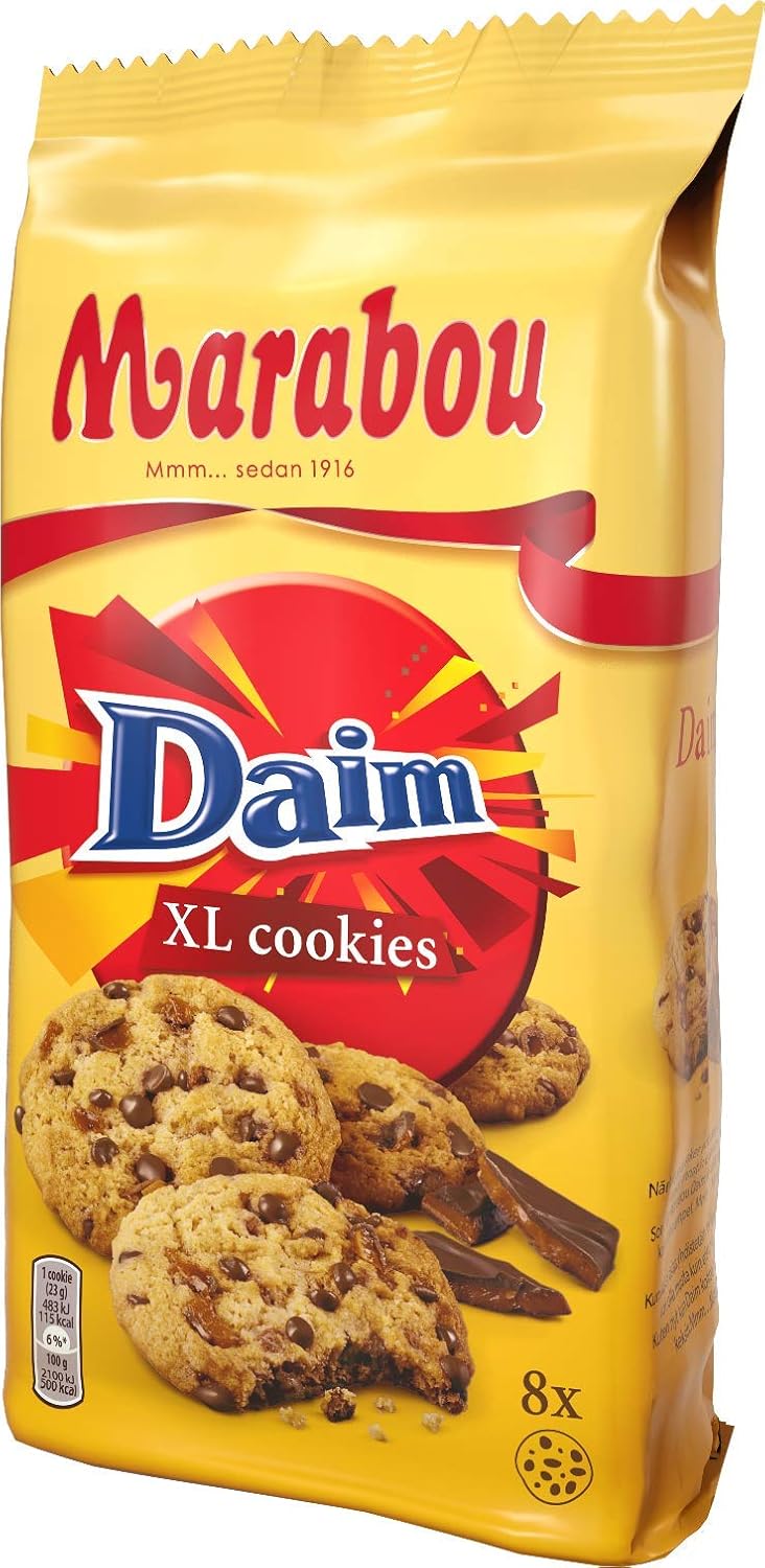Daim Cookies Marabou Daim XL 10x184 g - Chrupiące kawałki Daima w pysznym ciasteczku