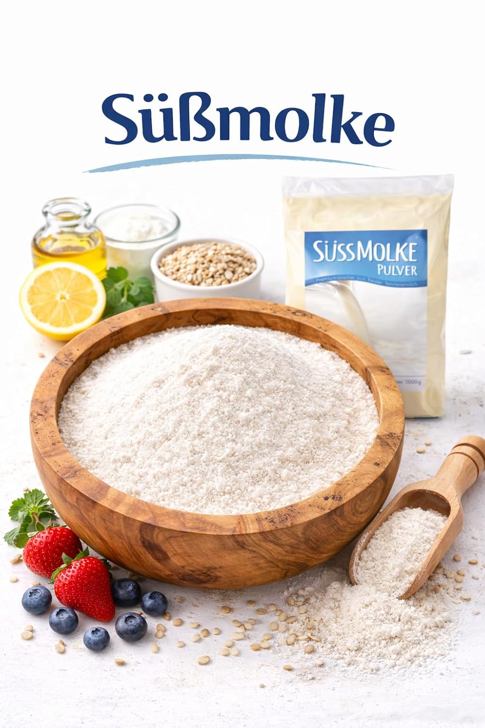 Allgauer Naturprodukte Słodka serwatka w proszku 1000 g - Wszechstronny do napojów