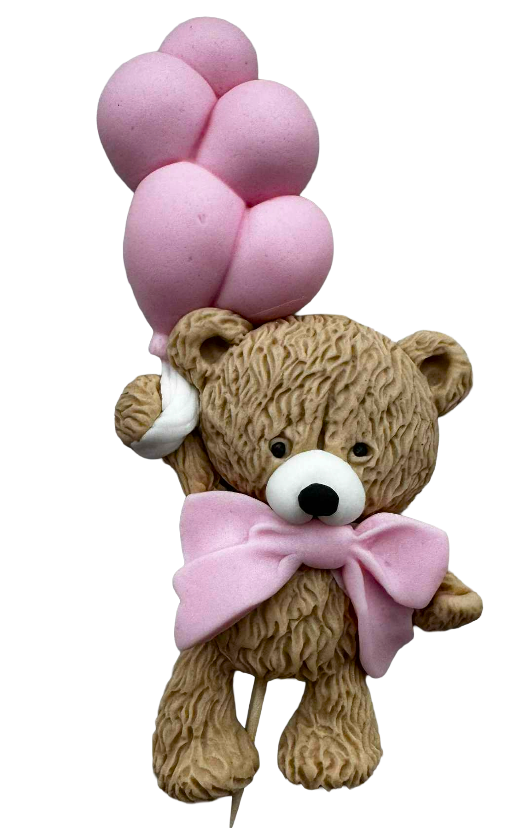 Jadalna dekoracja na tort – Miś z balonami, 12 cm | masa cukrowa