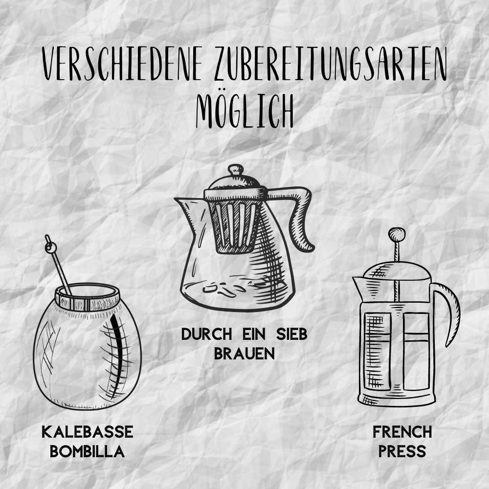 Set de ceai Yerba Mate pentru două persoane 150G | Ceai Mate cu guarana și fructe | Ceai Yerba Mate cu frunze libere | Ceașcă de ceramică Mate neagră 350 ml | Paie de oțel Bombilla Liza 19 cm