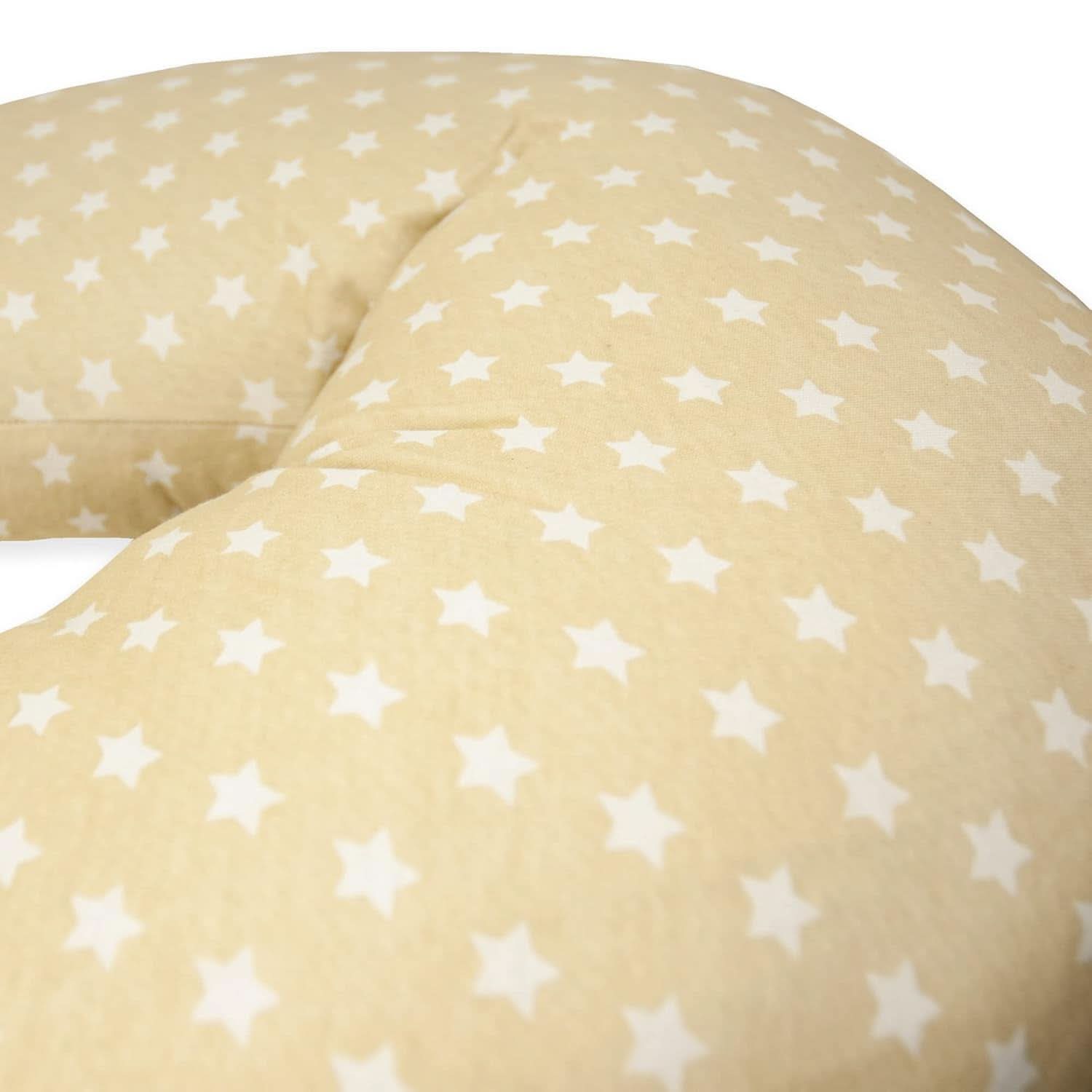 Poduszka do karmienia dla noworodków, XL, poszewka 100% bawełna, zdejmowana i nadająca się do prania, wypełnienie poliestrowe, motyw gwiazdek. Dodatki Żywność i karmienie piersią Bebe Naty Shop