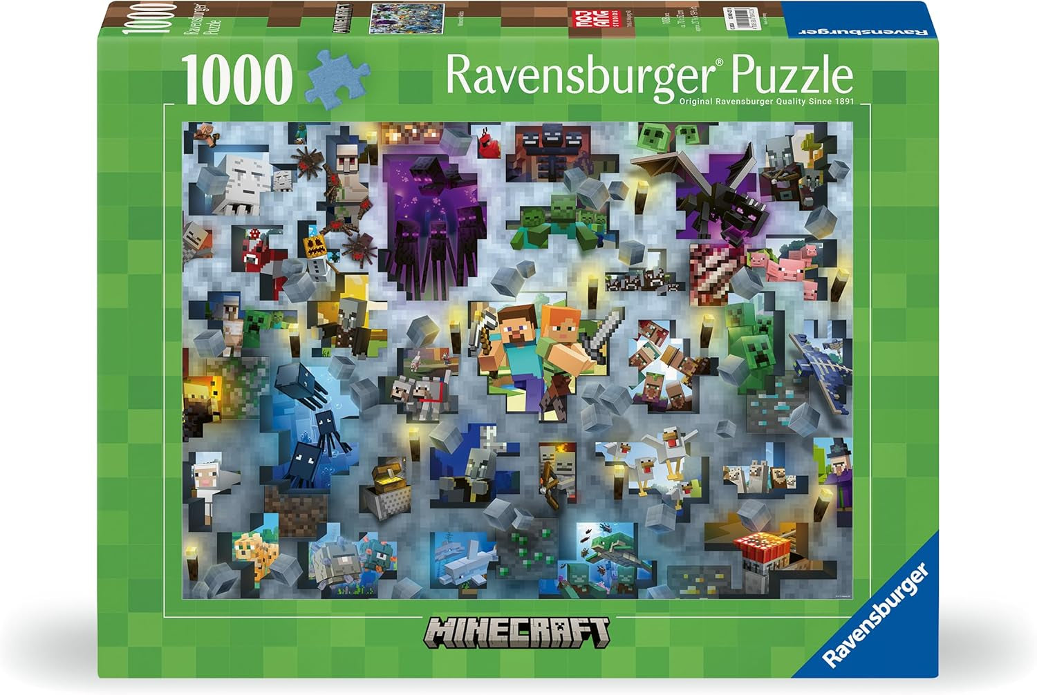 Puzzle Ravensburger 12000422 - Minecraft Mobs - 1000 elementów Puzzle Minecraft dla dorosłych i dzieci od 14 lat Puzzle Naty Shop
