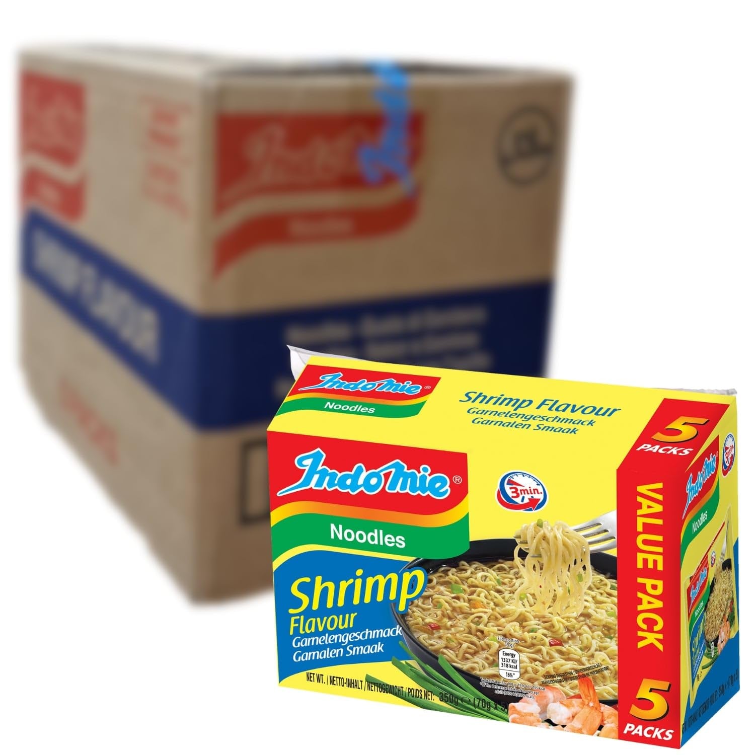INDOMIE - Makaron błyskawiczny z krewetkami, opakowanie 5 szt. - (1 x 5 x 70 g)