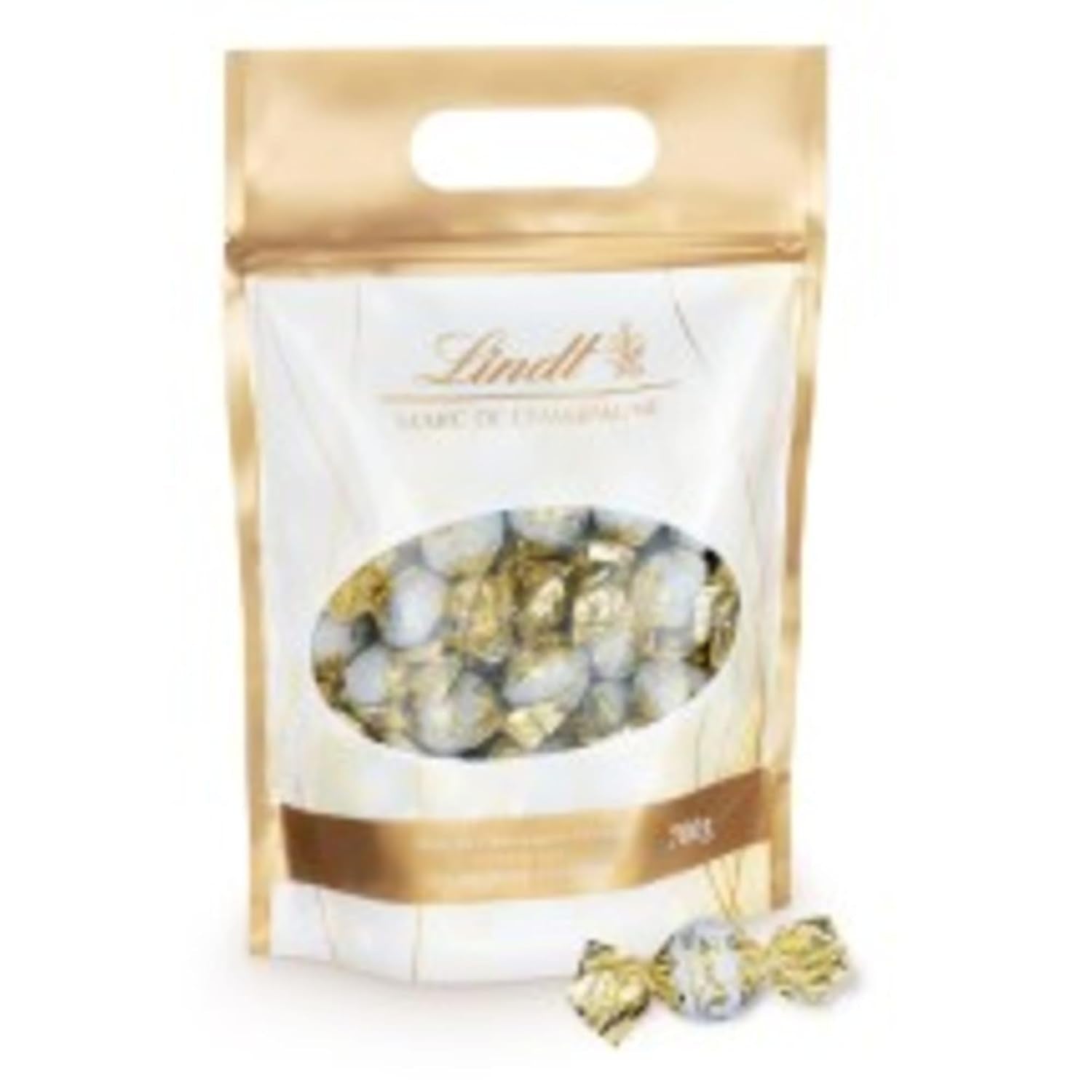 Czekoladowe kulki Lindt Marc de Champagne | 700 g Ok. 56 cukierków z mlecznej czekolady z rafinowanym nadzieniem, zawiera alkohol | Opakowanie zbiorcze | Prezent czekoladowy | Czekoladowy prezent