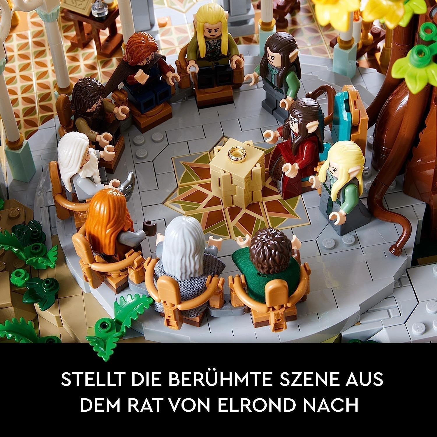 LEGO Icons Władca Pierścieni: Rivendell — kolekcja dla dorosłych i zestaw ekspozycyjny zawierający 15 unikalnych minifigurek, w tym Gandalfa, Legolasa, Aragorna i Froda, wyłącznie na Amazon — 10316 Zestawy do budowania Besuche den LEGO-Store