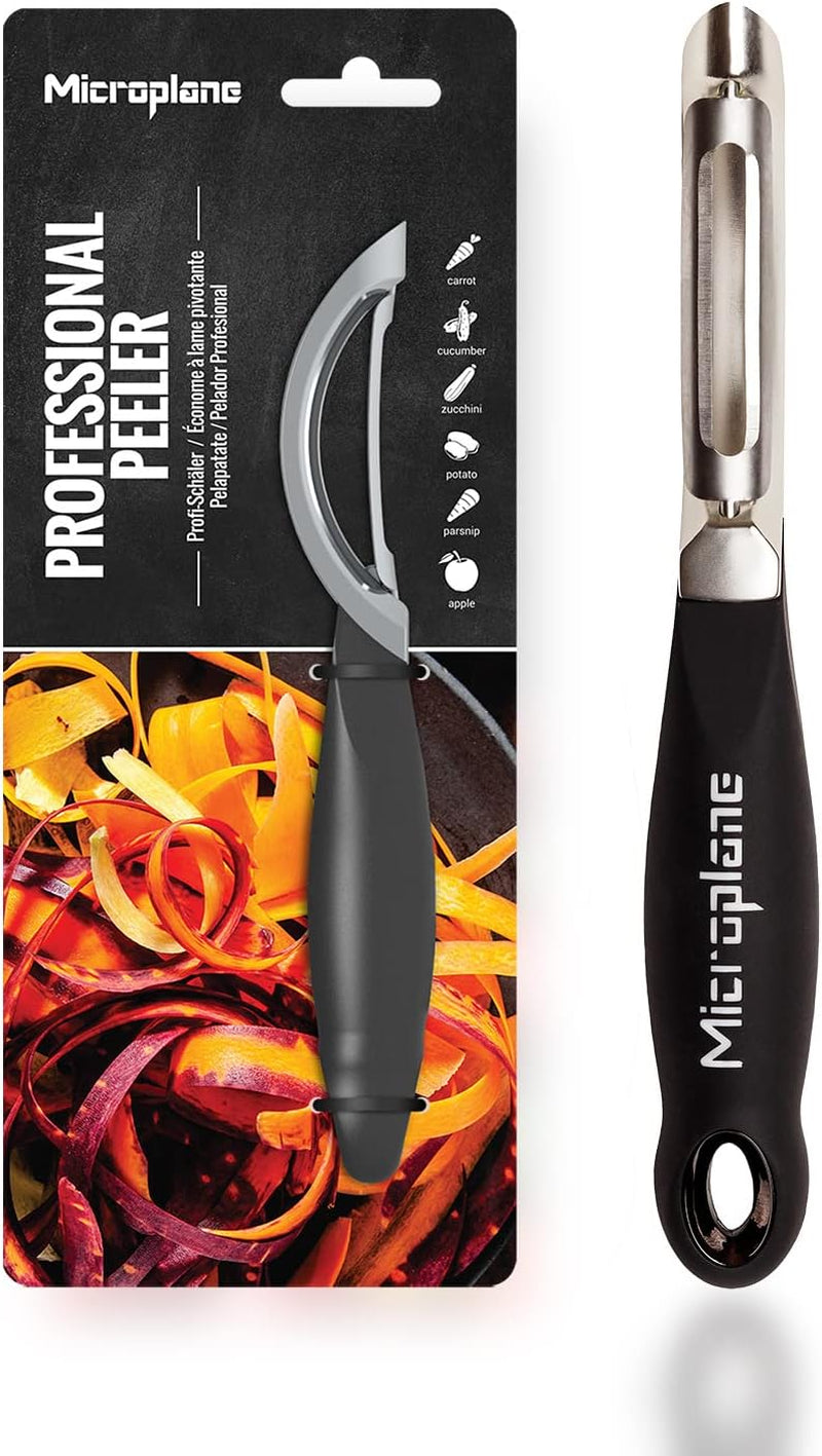 Naty Shop Microplane Profesjonalna, oburęczna obieraczka ze stali nierdzewnej z podwójnym ostrzem