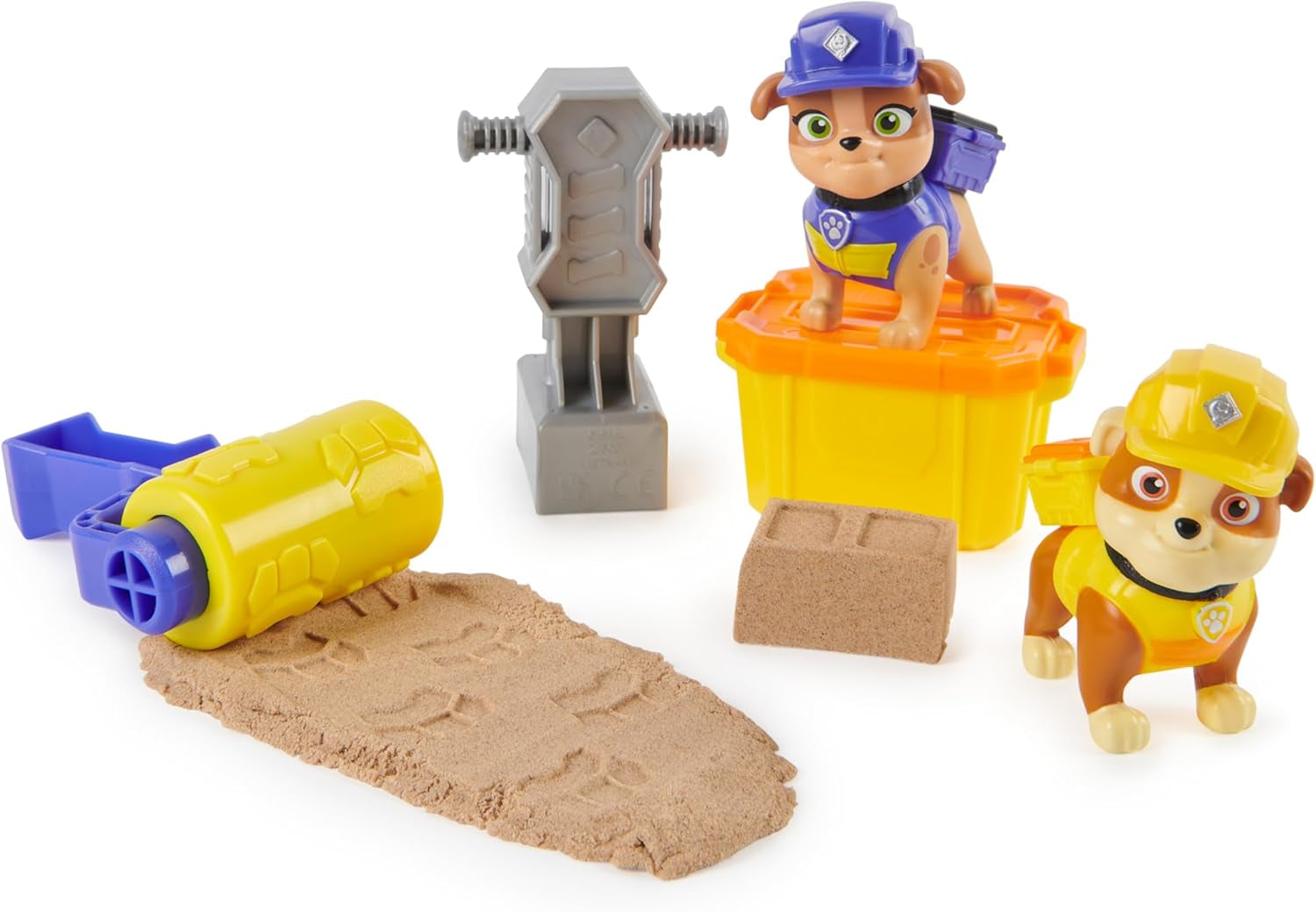 Rubble & Crew - zestaw figurek Rubble & Mix, 2 zabawki do budowania i piasek kinetyczny 85G, zabawka odpowiednia dla dzieci w wieku 3 lat i więcej Figurki Naty Shop