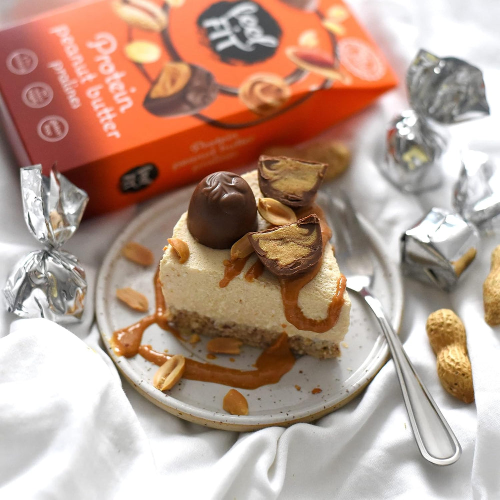 Feel FIT Praliny proteinowe z masłem orzechowym w wysokiej jakości mlecznej czekoladzie, bez dodatku cukru, 17% białka, bezglutenowe 66g (1 opakowanie)